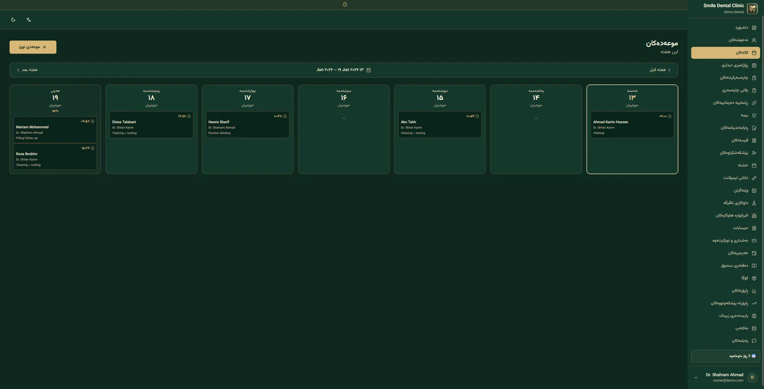 Appointments — weekly view
